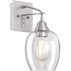 Westinghouse 6574100 Eldon Two-Light Indoor Wall Fixture, Aluminum Finish with Clear Glass, Brushed Nickel(Brushed Nickel)