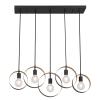Westinghouse 6575700 Olympus Five-Light Indoor Chandelier, Matte Black Finish with Textured Gold Accents