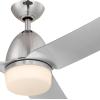 Westinghouse 7800100 Delancey Two 52-Inch Brushed Chrome Indoor DC Motor Ceiling Fan, Light Kit with Opal Frosted Glass, Remote Control Included, Finish(With CFL Bulbs)