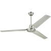 Westinghouse 7840900 Industrial 56-Inch Three-Blade Ceiling Fan with J-Hook Installation System, White, Wall Control(Brushed Nickel)