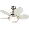 Westinghouse Lighting 7223600 Roundabout Indoor Ceiling Fan with Light, 30 Inch, Brushed Nickel(LED Lights)