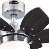 Westinghouse Lighting 7236900 Origami Indoor Ceiling Fan with Light, 24 Inch, Chrome(Chrome)