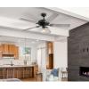 Westinghouse Lighting 7304800 Scholar, Vintage-Style LED Ceiling Fan with Light, 52 Inch, Matte Black Finish, Clear Glass
