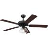 Westinghouse Lighting 7304800 Scholar, Vintage-Style LED Ceiling Fan with Light, 52 Inch, Matte Black Finish, Clear Glass