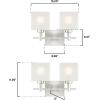 Westinghouse White 6303900 Alexander Two-Light Indoor Wall Fixture, Brushed Nickel Finish with Rippled Glazed Glass