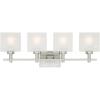 Westinghouse 6304100 Alexander Four-Light Indoor Wall Fixture, Brushed Nickel Finish with Rippled White Glazed Glass(4-Light Wall Fixture)