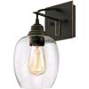 Westinghouse 6333200 Eldon One-Light Indoor Wall Fixture, Oil Rubbed Bronze Finish with Highlights and Clear Seeded Glass