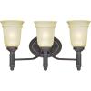 Westinghouse 6342800 Montrose Three-Light Indoor Wall Fixture, Oil Rubbed Bronze Finish with Highlights and Mocha Scavo Glass
