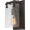 Westinghouse 6352300 Burnell One-Light Indoor, Oil Rubbed Bronze Finish with Clear Seeded Glass Wall Fixture, Black