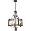 Westinghouse 6368400 Belle View Four-Light Indoor, Oil Rubbed Bronze Finish with Highlights and Clear Seeded Glass Chandelier, One Size , Oil-rubbed Bronze