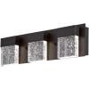Westinghouse 6372600 Cava II Three-Light, 21-Watt LED Indoor Wall Fixture, Matte Black Finish with Bubble Glass(Matte Black)