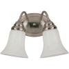 Westinghouse 6461700 Two Light Interior Wall Fixture Brushed Nickel Finish with White Opal Glass
