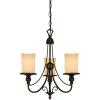 Westinghouse 69000 Hearthstone Three-Light Chandelier, Burnished Bronze Patina Finish with Burnt Scavo Globe