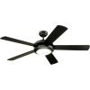 Westinghouse 7224200 Comet Indoor Ceiling Fan with Light, Matte Black(Matte Black)