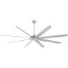Westinghouse 7224800 100-Inch Industrial Ceiling Fan, HVLS Indoor/Outdoor Large Commercial Ceiling Fan with Remote, High Airflow DC Motor, Black Finish(Brushed Nickel)