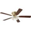 Westinghouse 7232000 CONTEMPRA IV Indoor Ceiling Fan with Light, 52 Inch, BRUSHED NICKEL(Polished Brass)