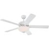 Westinghouse 7308300 Albert, Traditional LED Ceiling Fan with Light, 52 Inch, White Finish, Frosted Glass