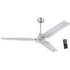 Westinghouse 7840900 Industrial 56-Inch Three-Blade Ceiling Fan with J-Hook Installation System, White, Wall Control(Brushed Nickel)