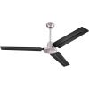 Westinghouse 7840900 Industrial 56-Inch Three-Blade Ceiling Fan with J-Hook Installation System, White, Wall Control(Brushed Nickel with Black Blades)
