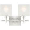 Westinghouse White 6303900 Alexander Two-Light Indoor Wall Fixture, Brushed Nickel Finish with Rippled Glazed Glass