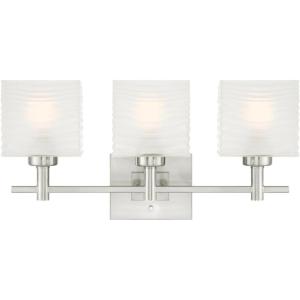 Westinghouse 6304100 Alexander Four-Light Indoor Wall Fixture, Brushed Nickel Finish with Rippled White Glazed Glass(Contemporary)
