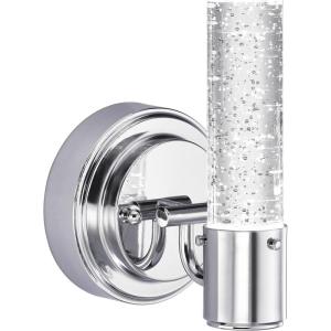 Westinghouse 6307600 Cava One-Light LED Indoor Wall Fixture, Chrome Finish with Bubble Glass, 1 Pack, Silver(Silver)