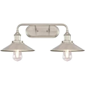Westinghouse 6336300 Maggie Two-Light Indoor Wall Fixture, Brushed Nickel Finish 2(Brushed Nickel)