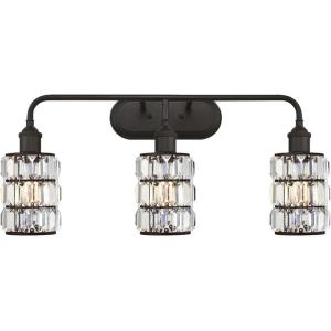 Westinghouse 6337900 Sophie Three-Light Indoor Wall Fixture, Oil Rubbed Bronze Finish with Crystal Prism Glass(Oil Rubbed Bronze 3 Light Wall)