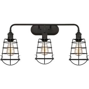 Westinghouse 6338000 Oliver Three-Light Indoor Wall Fixture, Oil Rubbed Bronze Finish with Cage Shades, 3(Oil-Rubbed Bronze)