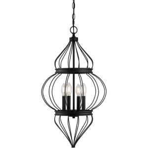 Westinghouse 6368600 Salma Four-Light Indoor Chandelier, Matte Black Finish