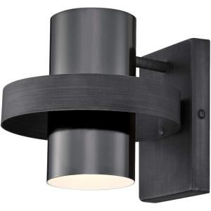 Westinghouse 6369100 Exton One-Light Indoor Wall Sconce Light Fixture, Distressed Aluminum Finish with Gun Metal Shade, Black(Wall Sconce)