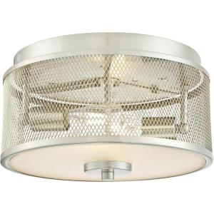 Westinghouse 6371000 Morrison Three-Light Indoor Vanity Light Wall Fixture, Oil Rubbed Bronze Finish with Mesh Shades(Brushed Nickel)