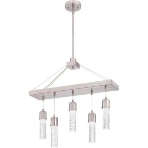 Westinghouse 6371900 Cava Five-Light LED Indoor Chandelier, Brushed Nickel Finish with Bubble Glass