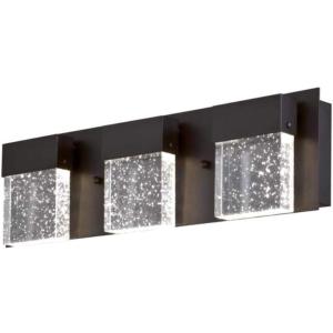 Westinghouse 6372600 Cava II Three-Light, 21-Watt LED Indoor Wall Fixture, Matte Black Finish with Bubble Glass(Matte Black)