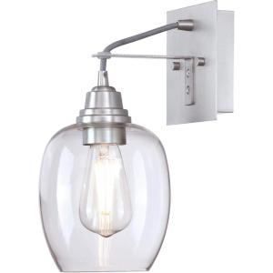 Westinghouse 6574100 Eldon Two-Light Indoor Wall Fixture, Aluminum Finish with Clear Glass, Brushed Nickel(Brushed Nickel)