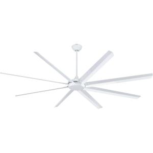 Westinghouse 7224800 100-Inch Industrial Ceiling Fan, HVLS Indoor/Outdoor Large Commercial Ceiling Fan with Remote, High Airflow DC Motor, Black Finish(White)