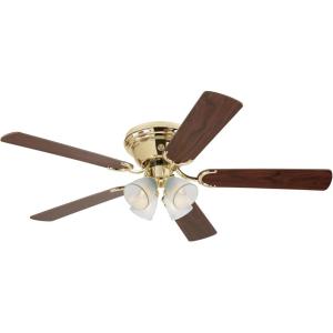 Westinghouse 7232000 CONTEMPRA IV Indoor Ceiling Fan with Light, 52 Inch, BRUSHED NICKEL(Polished Brass)