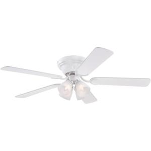 Westinghouse 7232000 CONTEMPRA IV Indoor Ceiling Fan with Light, 52 Inch, BRUSHED NICKEL(White)