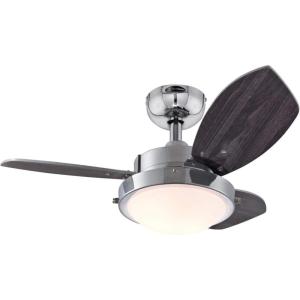 Westinghouse 7233000 Wengue Indoor Ceiling Fan with Light, 30 Inch, Espresso(Chrome)
