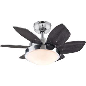 Westinghouse 7236600 Quince Indoor Ceiling Fan with Light, 24 Inch, Chrome(Chrome)