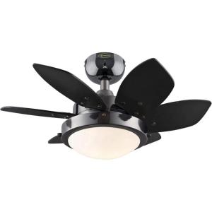 Westinghouse 7236600 Quince Indoor Ceiling Fan with Light, 24 Inch, Chrome(Gun Metal)