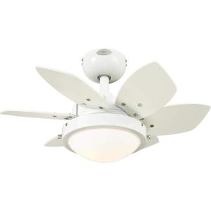 Westinghouse 7236600 Quince Indoor Ceiling Fan with Light, 24 Inch, Chrome(White)