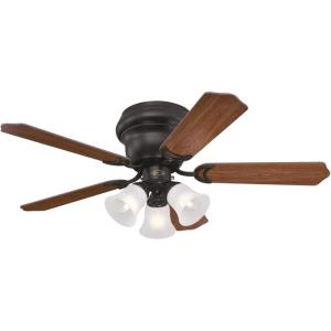 Westinghouse Contempra Trio 42 Inch Ceiling Fan with Light, Indoor Oil Rubbed Bronze Ceiling Fan for Small Rooms, Reversible Blades Dark Cherry/Walnut, LED Bulbs Included(Oil-Rubbed Bronze)