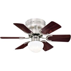 Westinghouse Hadley 30 Inch Brushed Nickel Finish Ceiling Fan with 6 Reversible Blades and Bowl Light Kit with 1 Candelabra Base Light Bulb(Brushed Nickel)