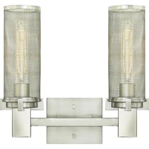Westinghouse Lighting 6330400 Adler Two-Light Indoor Wall Fixture, Brushed Nickel Finish with Mesh Shades(2-Light Wall Fixture)