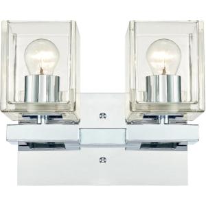 Westinghouse Lighting 6334400 Nyle Two-Light Indoor Wall Fixture, Chrome Finish with Clear Glass(2-Light Wall Fixture)