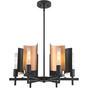 Westinghouse Lighting 6575800 Sirino Six-Light Indoor Chandelier, Matte Black Finish with Metallic Bronze Accents, Two Tone(Chandelier)