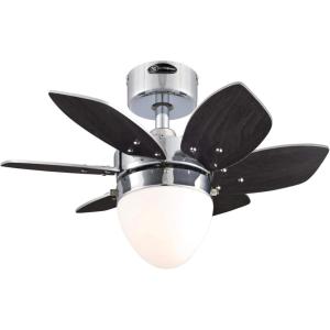 Westinghouse Lighting 7236900 Origami Indoor Ceiling Fan with Light, 24 Inch, Chrome(Chrome)