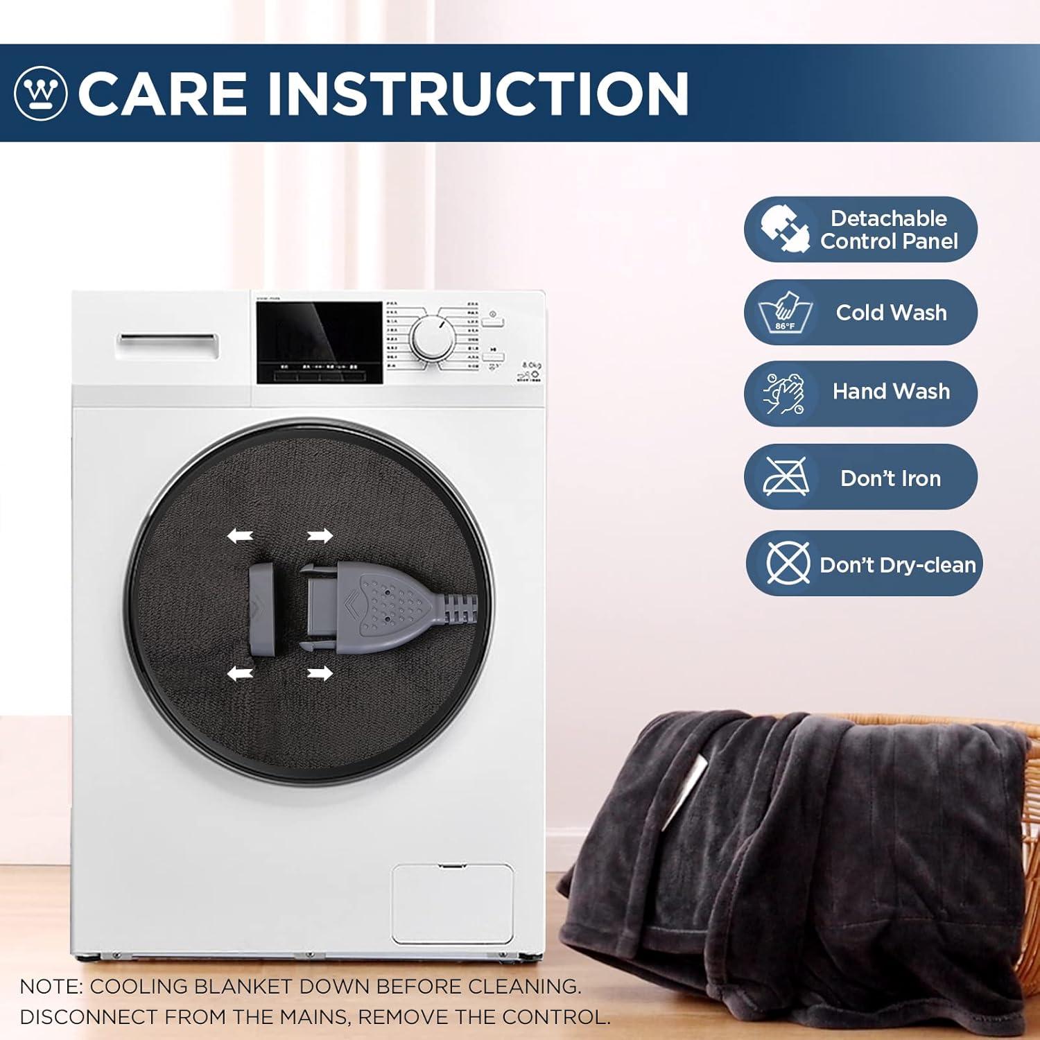 image:imageWestinghouse Electric Blanket Heated Throw Super Cozy Soft Flannel 50 x 60 Heated Throw with 6 Fast Heating Levels amp 210 AutoOff Machine Washable ETLampFCC Certification Home Office Use GreyCharcoal
