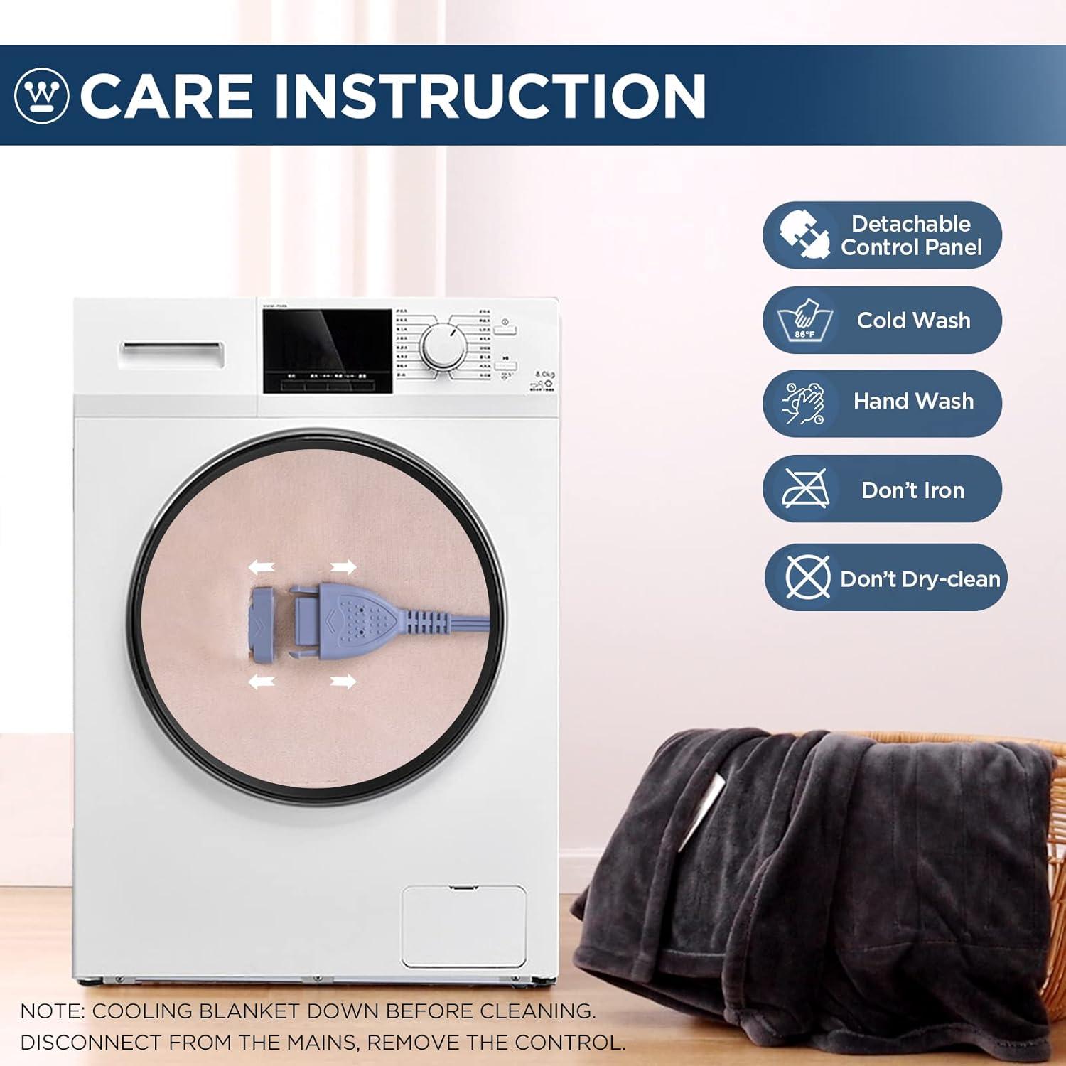 image:imageWestinghouse Electric Blanket Heated Throw Super Cozy Soft Flannel 50 x 60 Heated Throw with 6 Fast Heating Levels amp 210 AutoOff Machine Washable ETLampFCC Certification Home Office Use GreyBeige